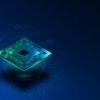 Visual representation of a microchip processor