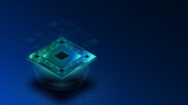 Visual representation of a microchip processor
