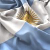 Argentina Flag Ruffled Beautifully Waving Macro Close-Up Shot