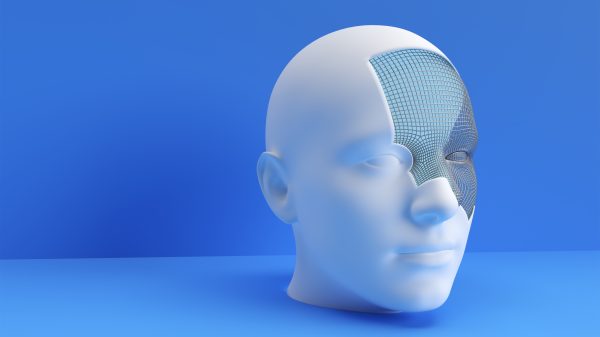 3D Rendered Illustration of a Human Face Design