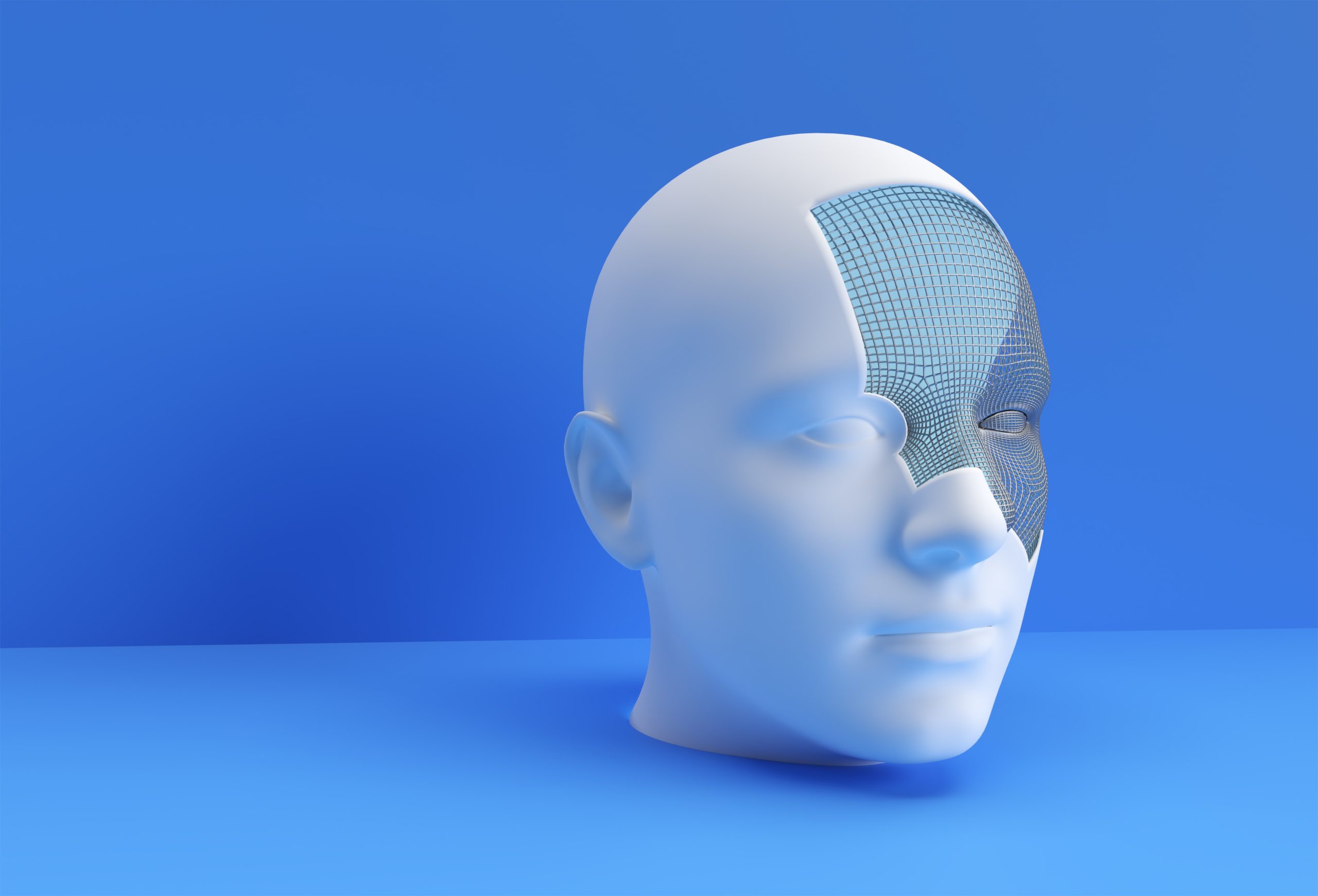 3D Rendered Illustration of a Human Face Design